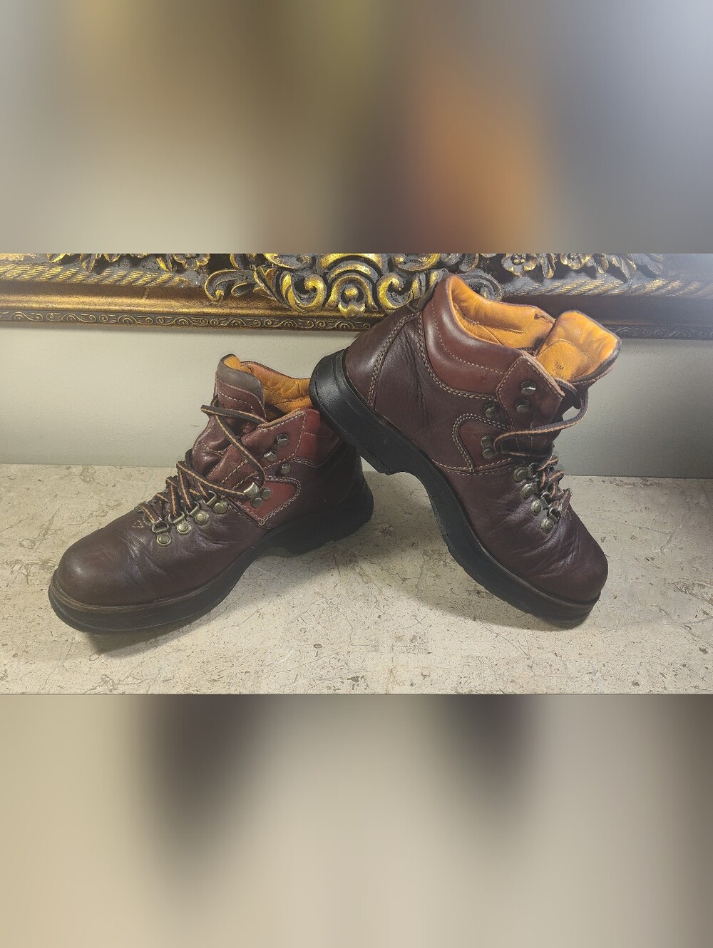 Vintage Timberland 87301 Gor-Tex Waterproof Leather Hiking Boots - Burgundy
